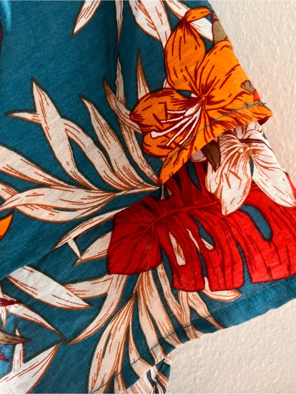 GiGiO USA Boho Tropical Floral High Low Dress Tassel Tie Medium